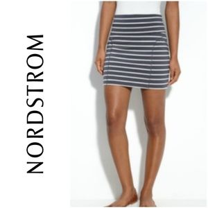 Nordstrom Frenchi Gray and White Stripe Mini Skirt